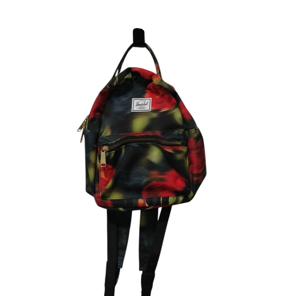 "Herschel Nova Mini Backpack Blurry Roses Floral Print Pink Red"